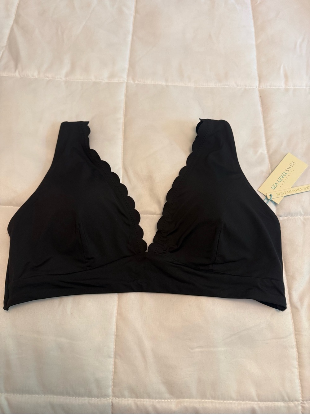 🖤 Sea Level Swim Scalloped Longline Tri Bra Bikini Top – Brand New 🖤